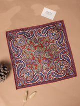 Brown Paisley Silk Pocket Square - TOSSIDO