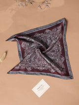Brown Paisley Silk Pocket Square - TOSSIDO