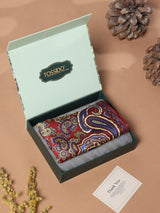 Brown Paisley Silk Pocket Square - TOSSIDO