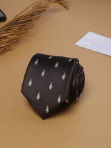 Brown Penguin Teflon Silk Necktie - TOSSIDO