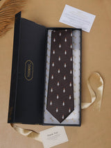 Brown Penguin Teflon Silk Necktie - TOSSIDO