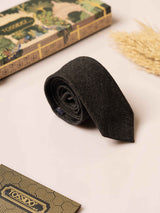 Brown Solid Wool Necktie