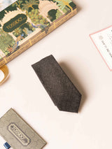 Brown Solid Wool Necktie