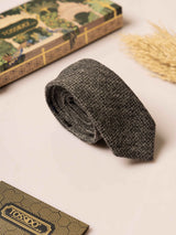 Brown Solid Wool Necktie - TOSSIDO