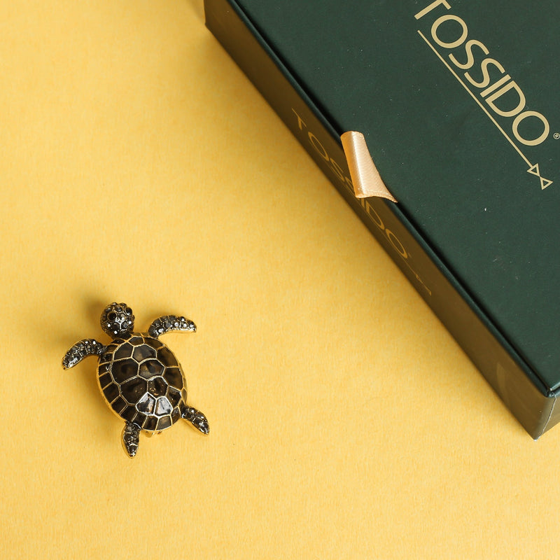 Brown Turtle Brooch - TOSSIDO