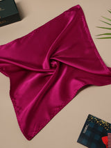 Burgundy Solid Silk Pocket Square - TOSSIDO