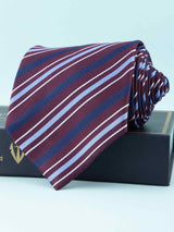 Burgundy Striped Broad Necktie - TOSSIDO