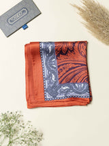 Burnt Orange Paisley Printed Satin Neckerchief - TOSSIDO