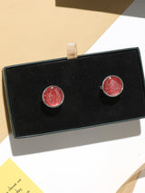 Burnt Red Paisley Cufflinks - TOSSIDO
