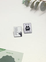 Cat Lover Quote & Are You Kitten Me Enamel Pin Set of 2 - TOSSIDO