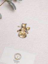 Cat with White Rose Brooch - TOSSIDO