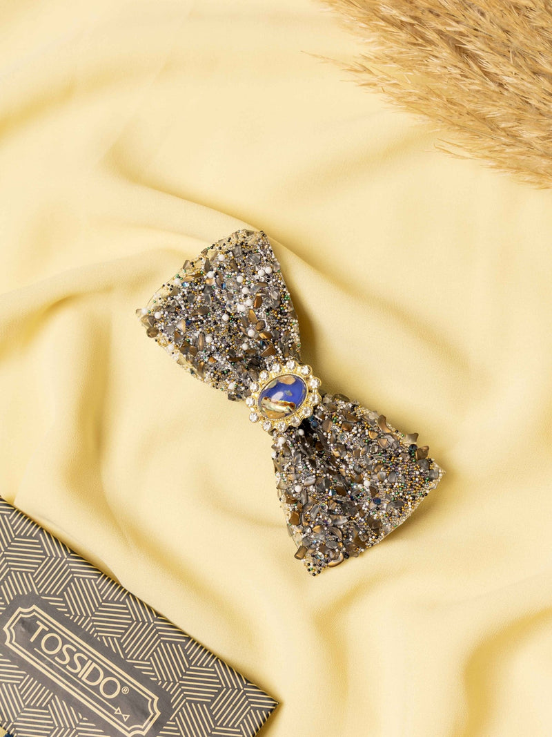Champagne Opulence Beaded Bowtie - TOSSIDO