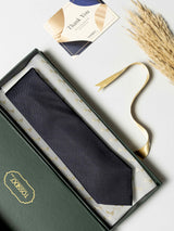 Charcoal Black Pure Silk Necktie (Teflon Coated) - TOSSIDO