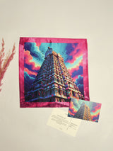 Chennai Temple Gopuram Printed Pocket Square