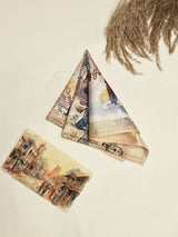 Chennai Temples & Towers Printed Pocket Square