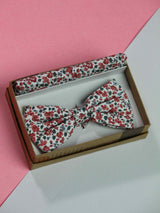 Cherry Drop Bowtie & Pocket Square Set - TOSSIDO