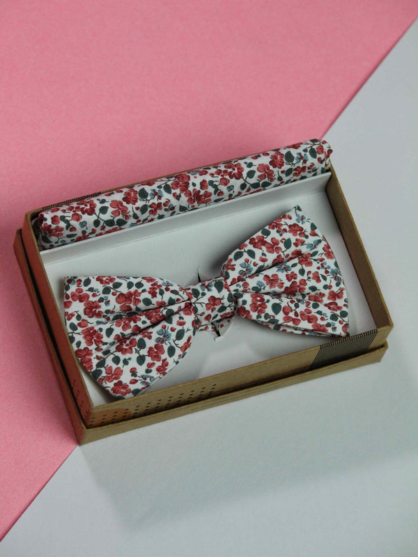 Cherry Drop Bowtie & Pocket Square Set - TOSSIDO