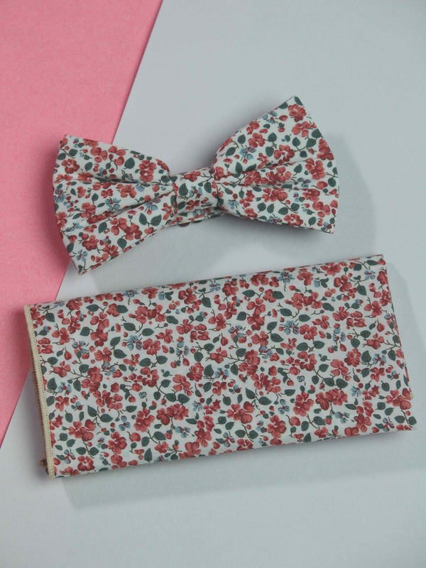 Cherry Drop Bowtie & Pocket Square Set - TOSSIDO