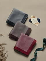 Classic Contrast Border Cotton Handkerchief Set - TOSSIDO