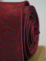 Classic Crimson Paisley Necktie - TOSSIDO