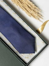Classic Midnight Blue Pure Silk Necktie (Teflon Coated) - TOSSIDO