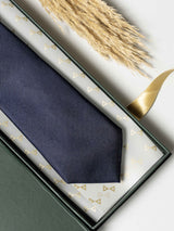 Classic Navy Blue Pure Silk Necktie ( Teflon Coated) - TOSSIDO