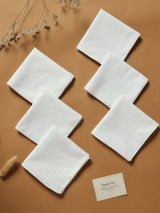 Classic White Pocket Cotton Handkerchief Set - TOSSIDO