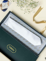 Classic White Twill Slim Necktie - TOSSIDO