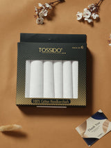 Clean Finish White Cotton Handkerchief Set - TOSSIDO