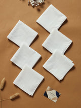 Clean Finish White Cotton Handkerchief Set - TOSSIDO