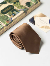 Cocoa Brown Pure Silk Necktie (Teflon Coated) - TOSSIDO