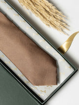 Cocoa Brown Pure Silk Necktie (Teflon Coated) - TOSSIDO