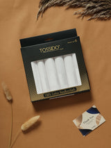 Comfy White Cotton Handkerchief Set - TOSSIDO