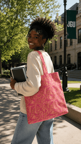 Coral Pink Script Tote - TOSSIDO