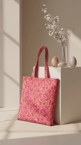 Coral Pink Script Tote - TOSSIDO