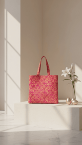 Coral Pink Script Tote - TOSSIDO