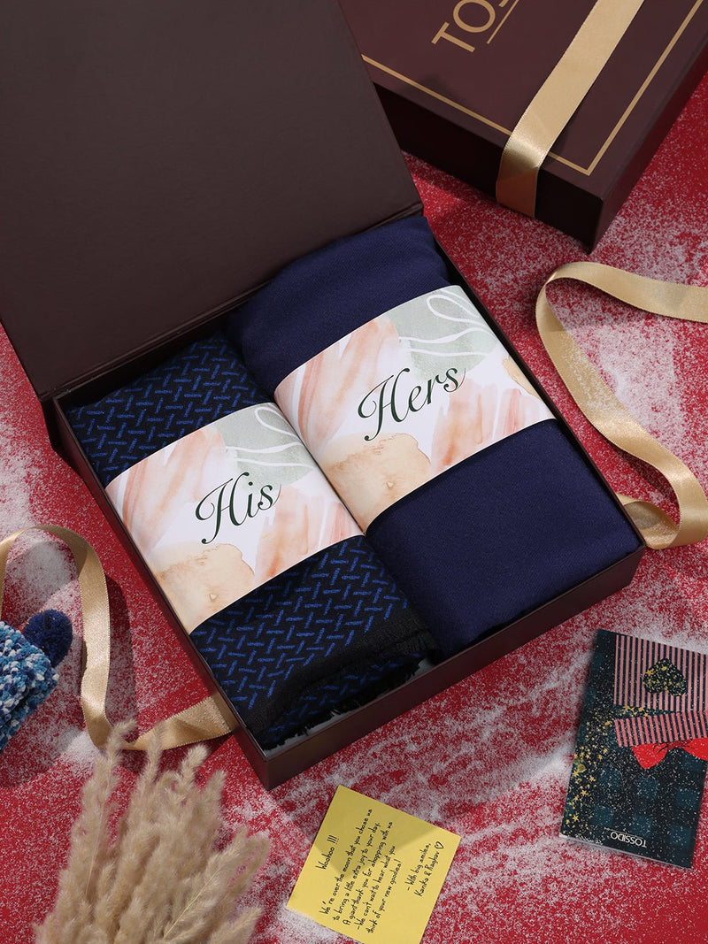 Cozy His & Her Woolen Muffler Set - TOSSIDO