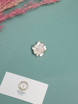 Cream Enamel Pearl Cluster Flower Brooch - TOSSIDO