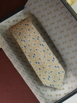 Cream Paisley Woven Silk Necktie - TOSSIDO