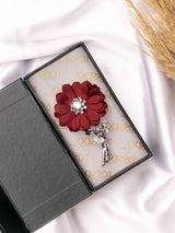 Crimson Bloom Crystal Brooch - TOSSIDO