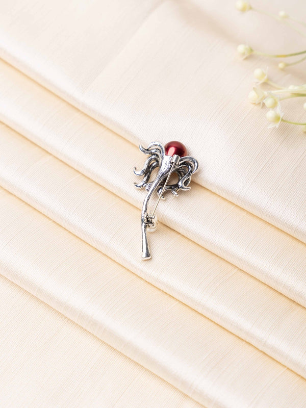 Crimson Blossom Brooch - TOSSIDO