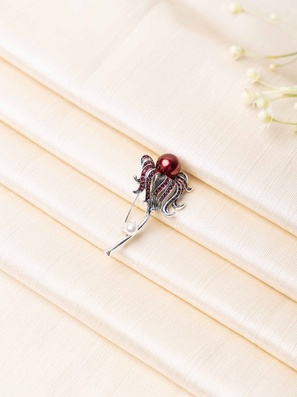 Crimson Blossom Brooch - TOSSIDO