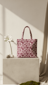 Crimson Calligraphy Tote - TOSSIDO