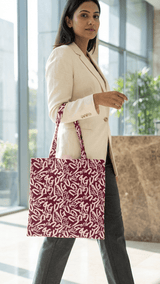 Crimson Calligraphy Tote - TOSSIDO