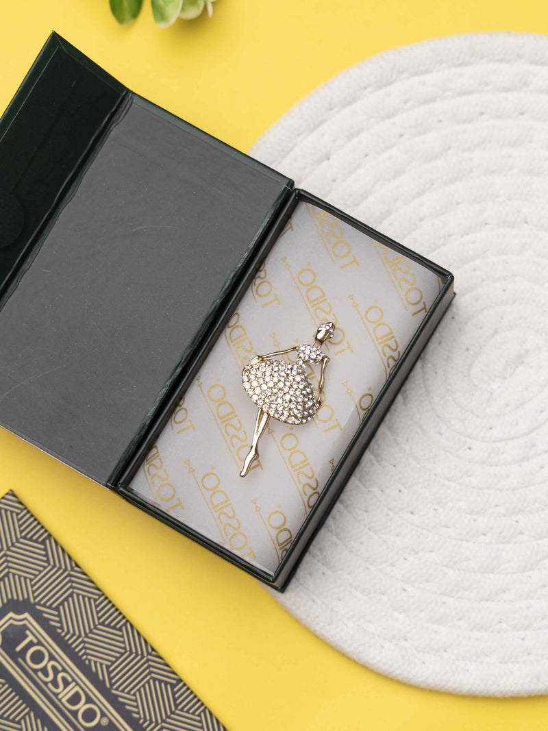 Crystal Ballerina Brooch - TOSSIDO