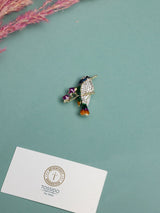 Crystal Bird on Blossom Branch Brooch - TOSSIDO