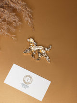 Crystal & Black Terrier Brooch - TOSSIDO