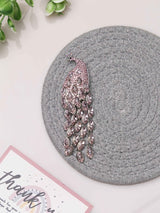 Crystal Cascade Peacock Brooch - TOSSIDO