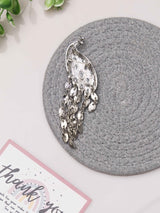 Crystal Cascade Peacock Brooch - TOSSIDO