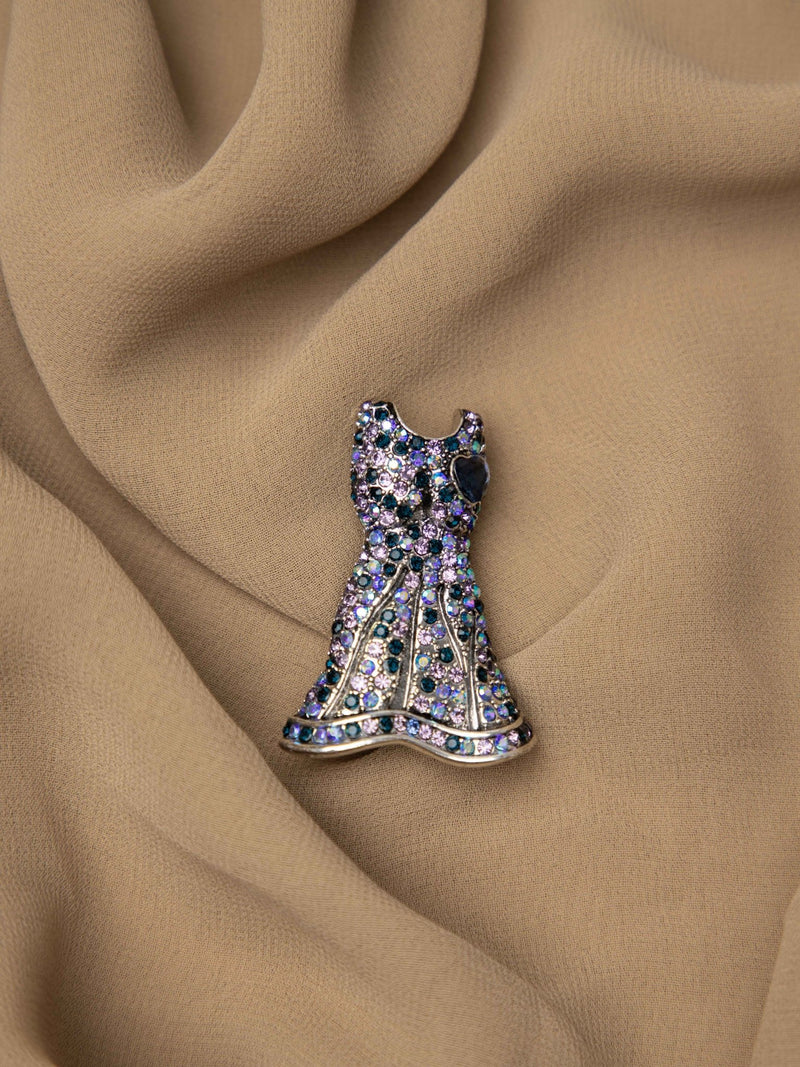 Crystal Couture Dress Brooch - TOSSIDO